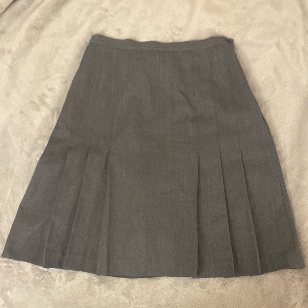 Norton McNaughton Gray Knee-Length A-Line Skirt
